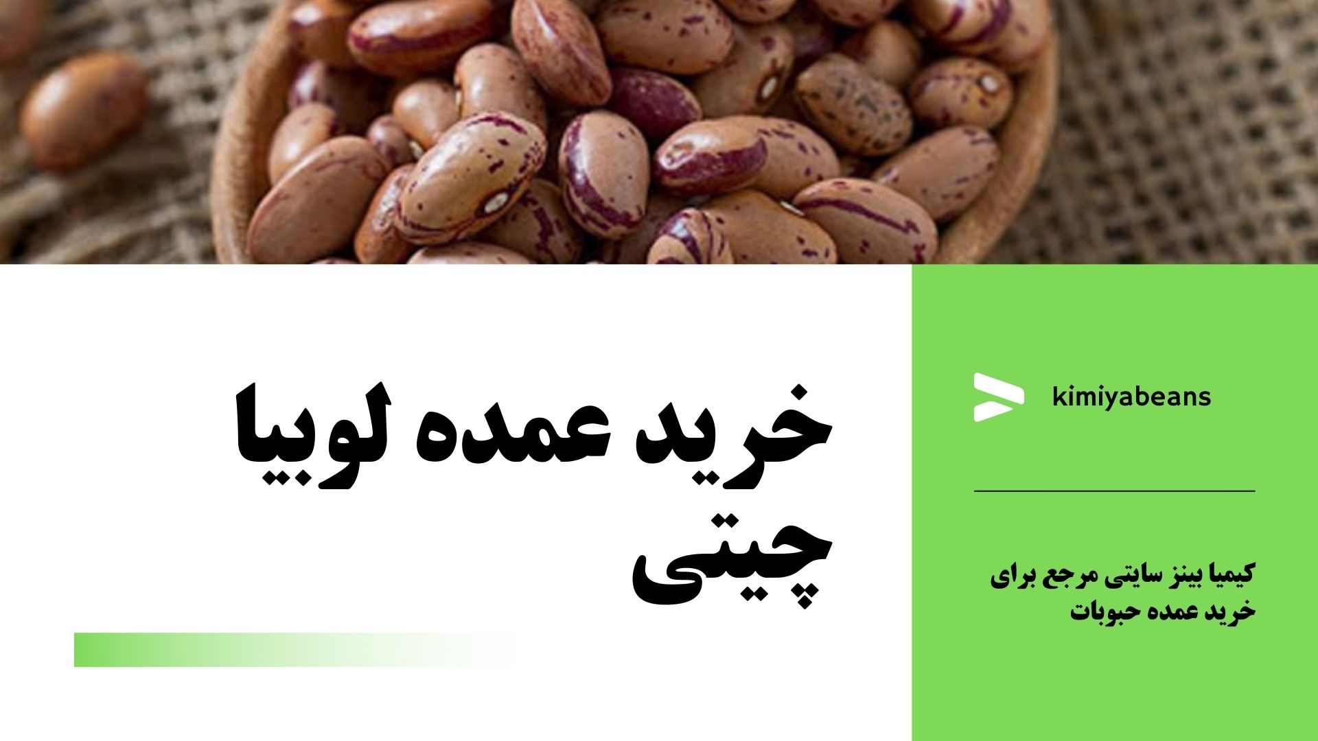 فروش عمده انواع لوبیا به قیمت کف بازار با کیمیا تجارت